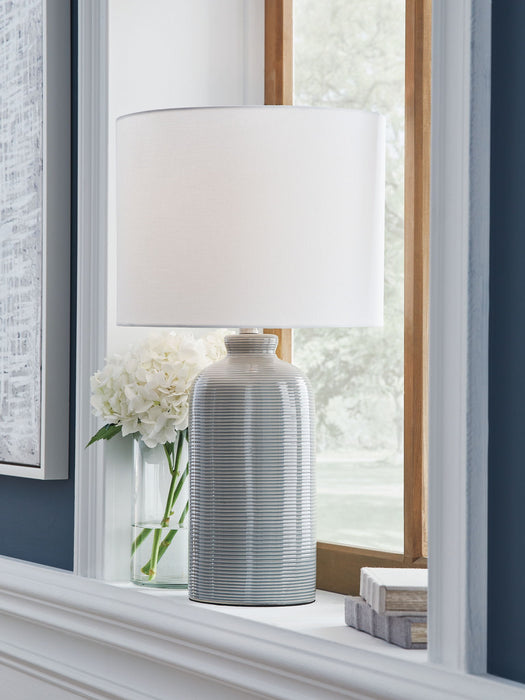 Wimlow - Ceramic Table Lamp - Gray Blue - Simple Home Plus