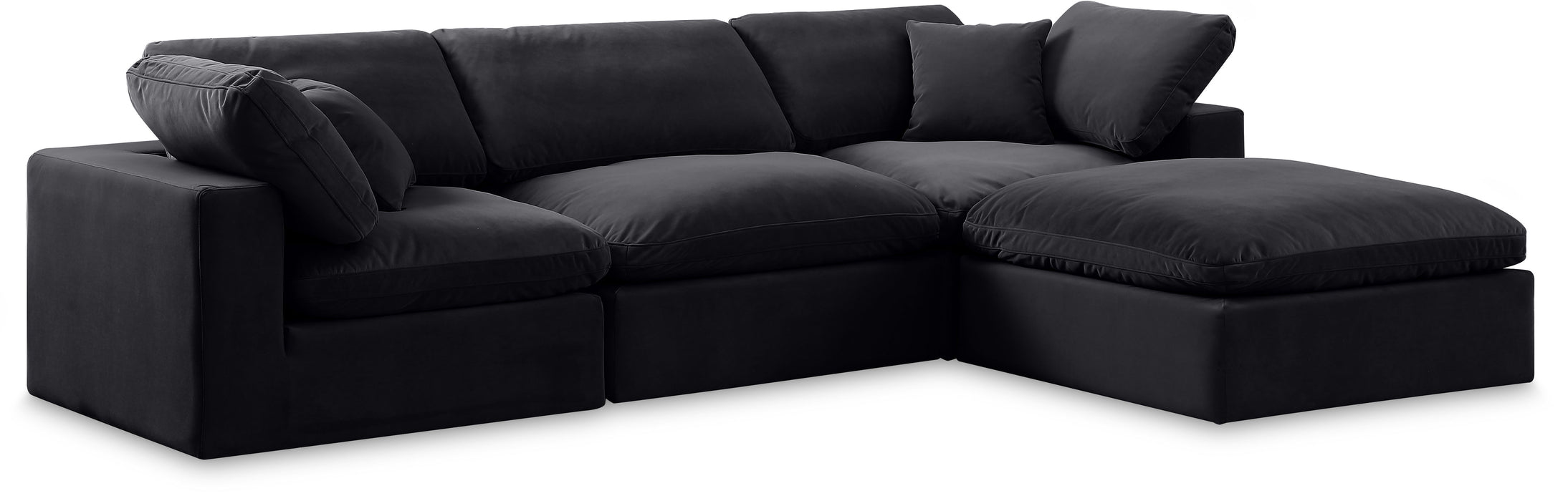 Comfy - 4 Piece Velvet Modular Sectional With Chaise - Simple Home Plus