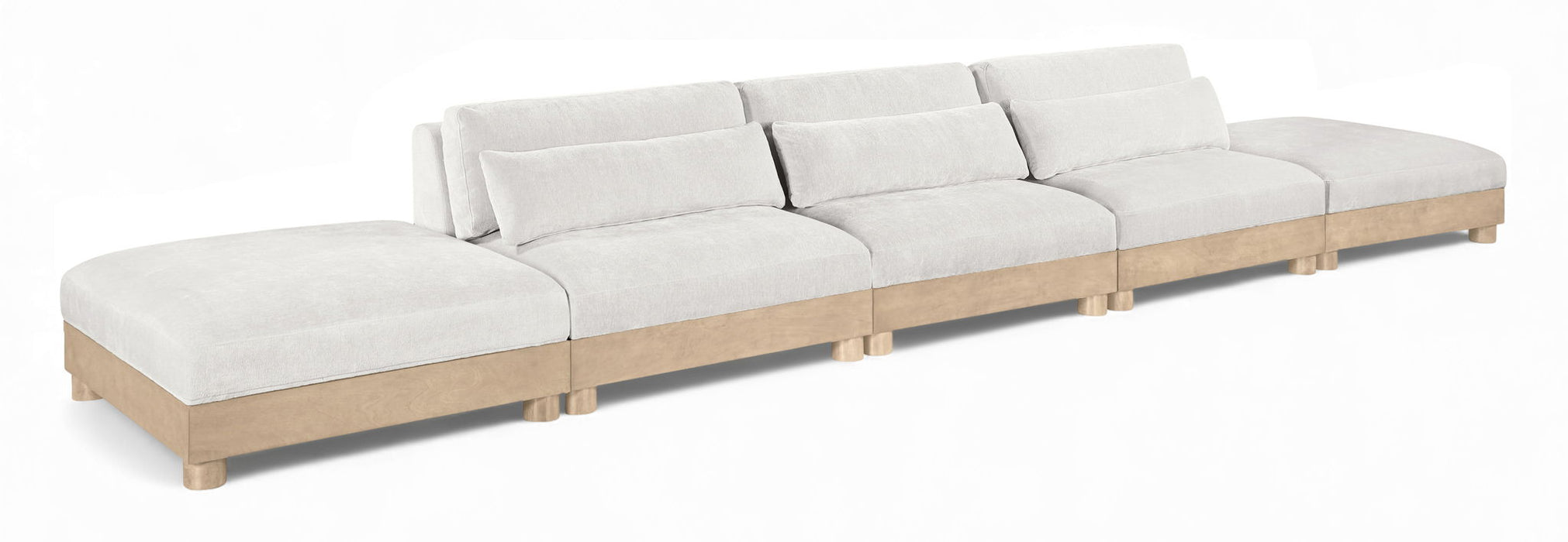 Turin - Chenille Fabric Upholstered Modular Sectional - White - Simple Home Plus