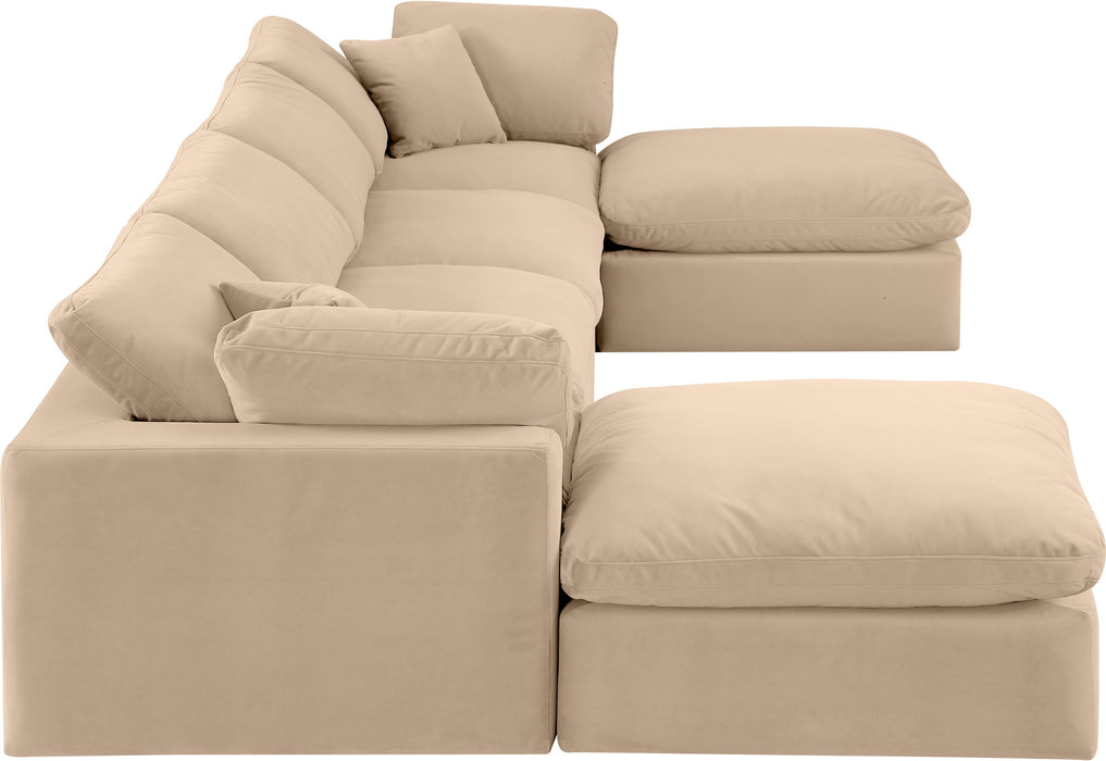 Comfy - 6 Piece Velvet Modular Double Chaise Sectional - Simple Home Plus