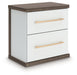 Kendanport - Brown / White - Two Drawer Night Stand - Simple Home Plus