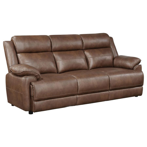Ellington - Upholstered Padded Arm Sofa - Dark Brown - Simple Home Plus