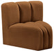 Arc - Velvet Curved Corner Chair - Saddle - Simple Home Plus