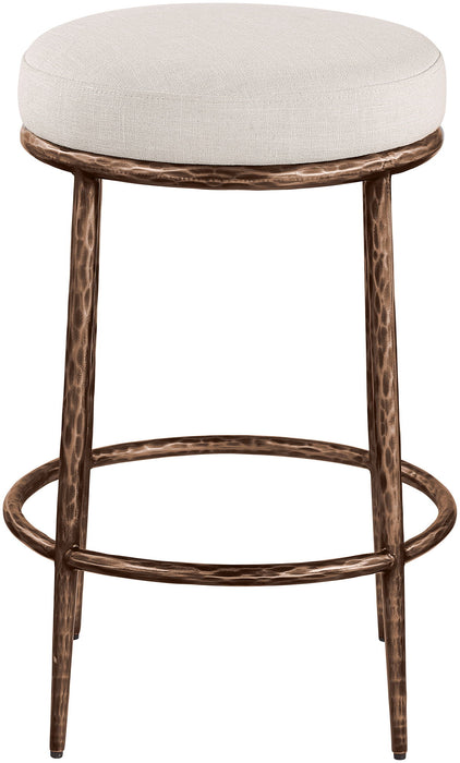 Ferro - Upholstered Backless Counter Stool With Brushed Bronze Base - Simple Home Plus