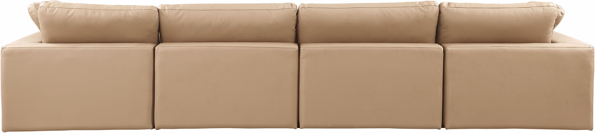 Comfy - Faux Leather Modular Sofa 4 Pieces - Tan - Simple Home Plus