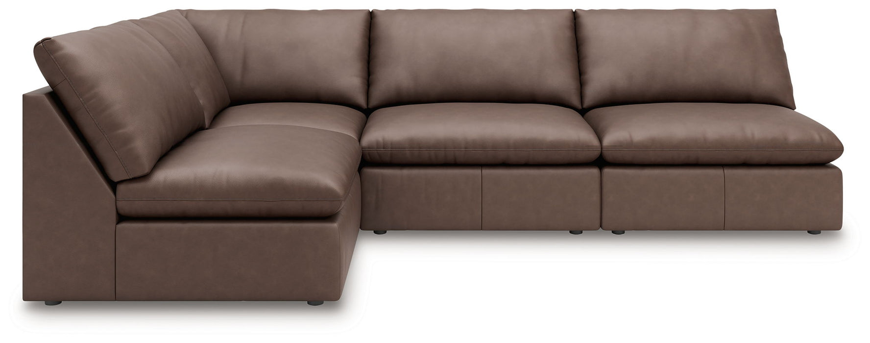 Whitehaven - 4-Piece Sectional With 3 Armless Chairs - Brown - Simple Home Plus