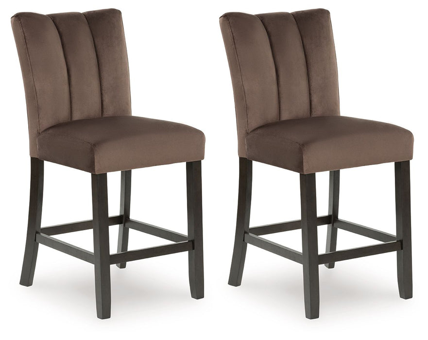 Jeshina - Mocha - Upholstered Barstool (Set of 2) - Simple Home Plus