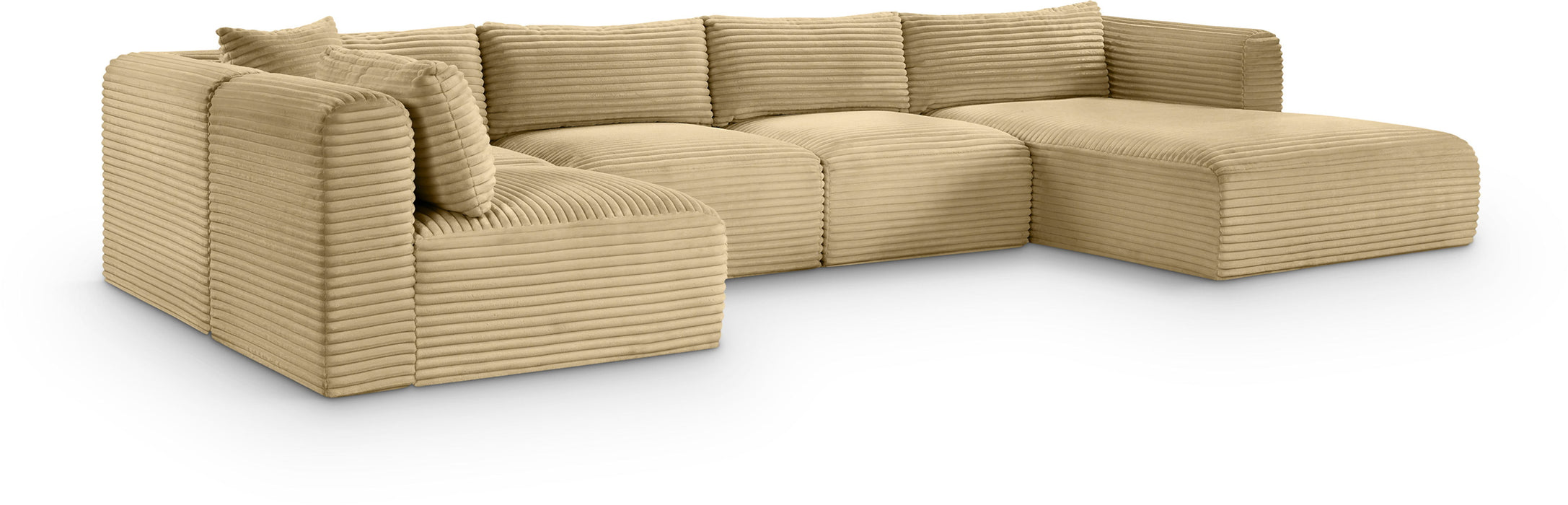 Shaggy - 5 Piece Modular U-Shaped Sectional - Simple Home Plus