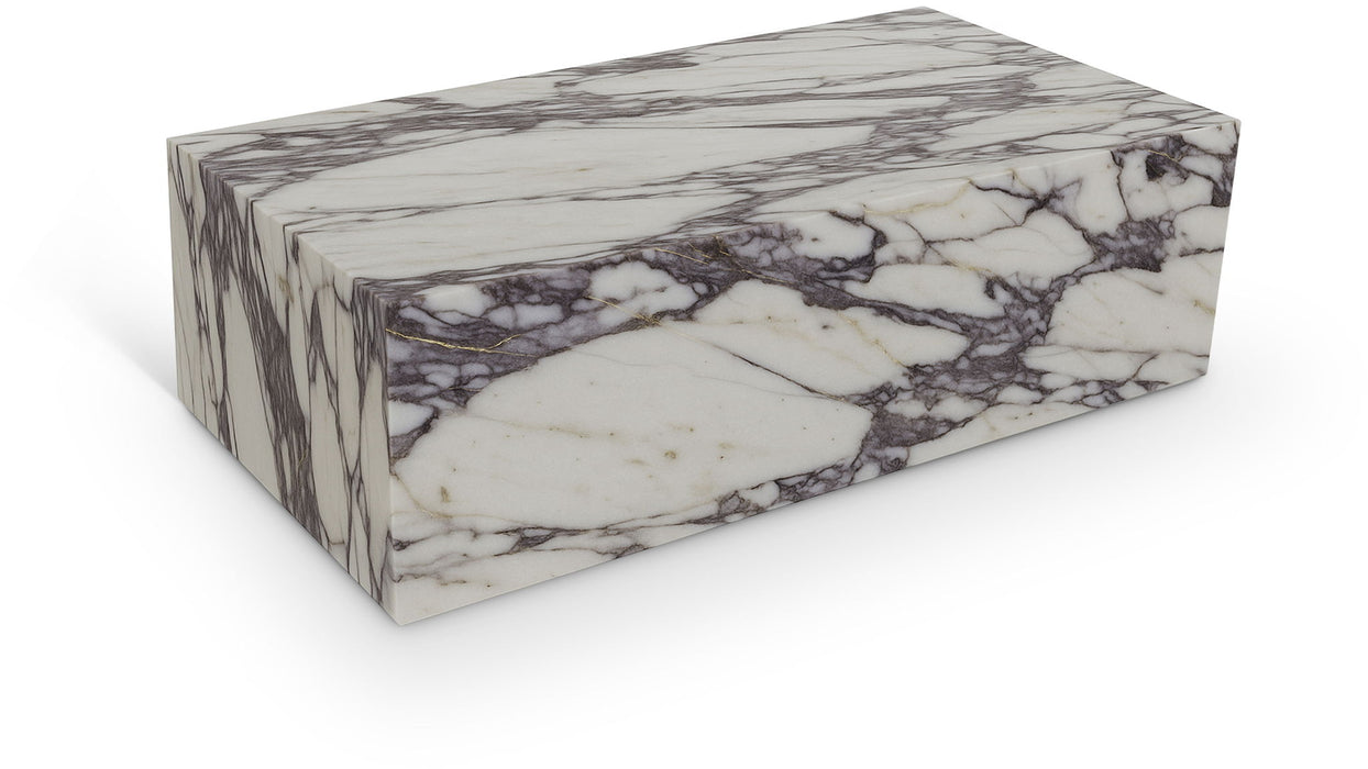 Bolzano - Marble Coffee Table - White / Gray - Simple Home Plus
