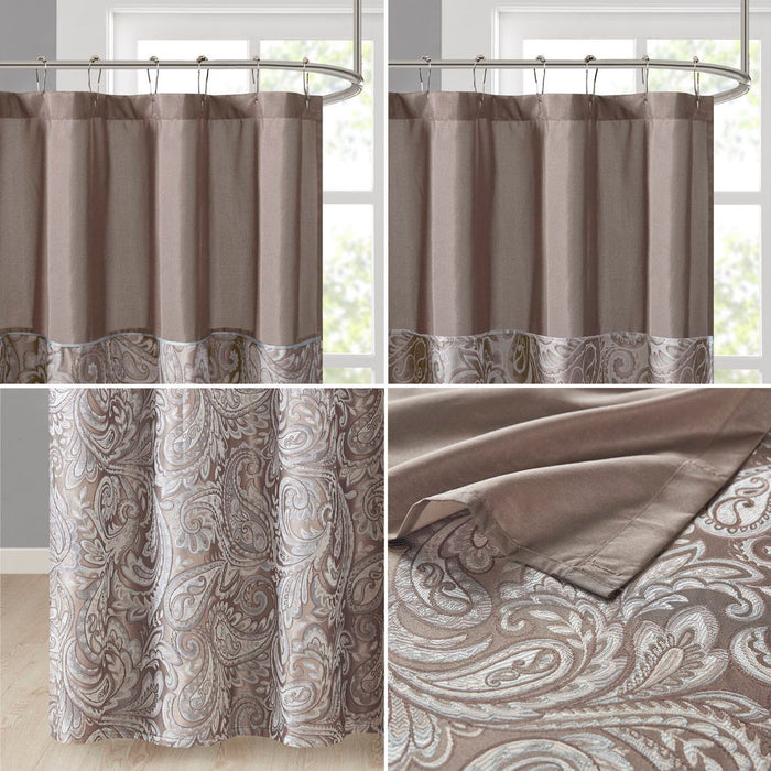 Aubrey - Shower Curtain - Blue / Brown - Simple Home Plus