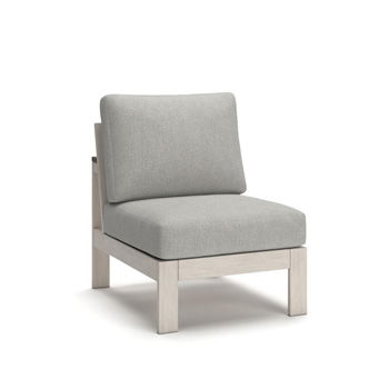 Vista Highlands - Armless Chair With Cushion - Brown / White - Simple Home Plus