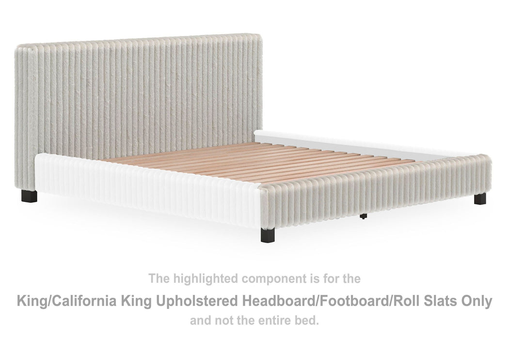 Zuraleus - King / California King Upholstered Headboard / Footboard / Roll Slats - Gray - Simple Home Plus