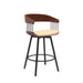 Athena - Swivel Walnut Metal Stool - Simple Home Plus