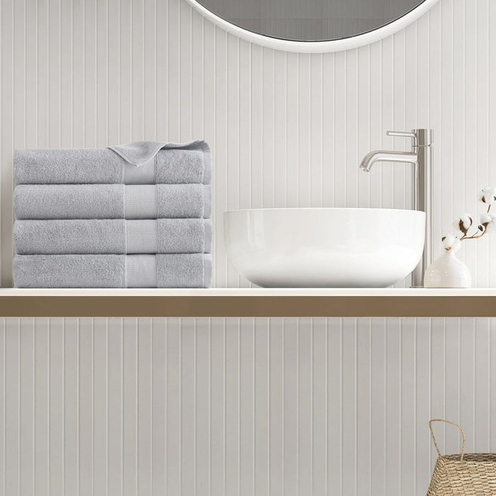 Premium Turkish Cotton 500GSM Plush Towel Set - Light Gray - Simple Home Plus