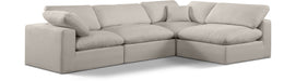 Comfy - 4 Piece Linen Fabric Modular Armless Sectional - Simple Home Plus