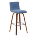 Vienna - Modern Swivel Bar Height Stool - Walnut Finished Wood Frame - Simple Home Plus
