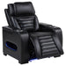Zuma - Faux Leather Upholstered Dual Power LED Recliner - Black - Simple Home Plus