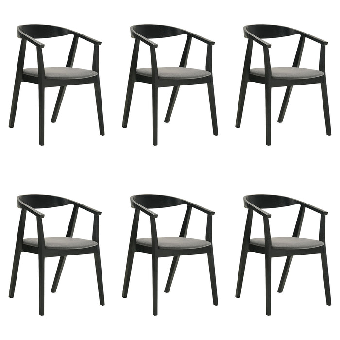 Santana - Wood Dining Chair With Black Frame - Simple Home Plus