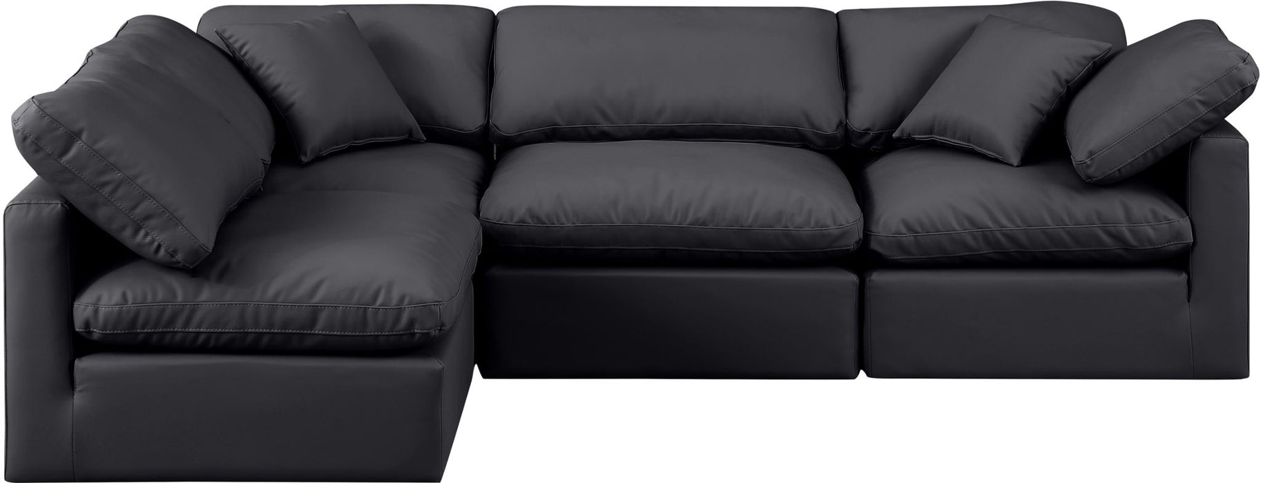Indulge - Faux Leather 4 Piece Modular Sectional - Simple Home Plus