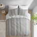 Kara - 3 Piece Jacquard Duvet Cover Set - Gray - Simple Home Plus