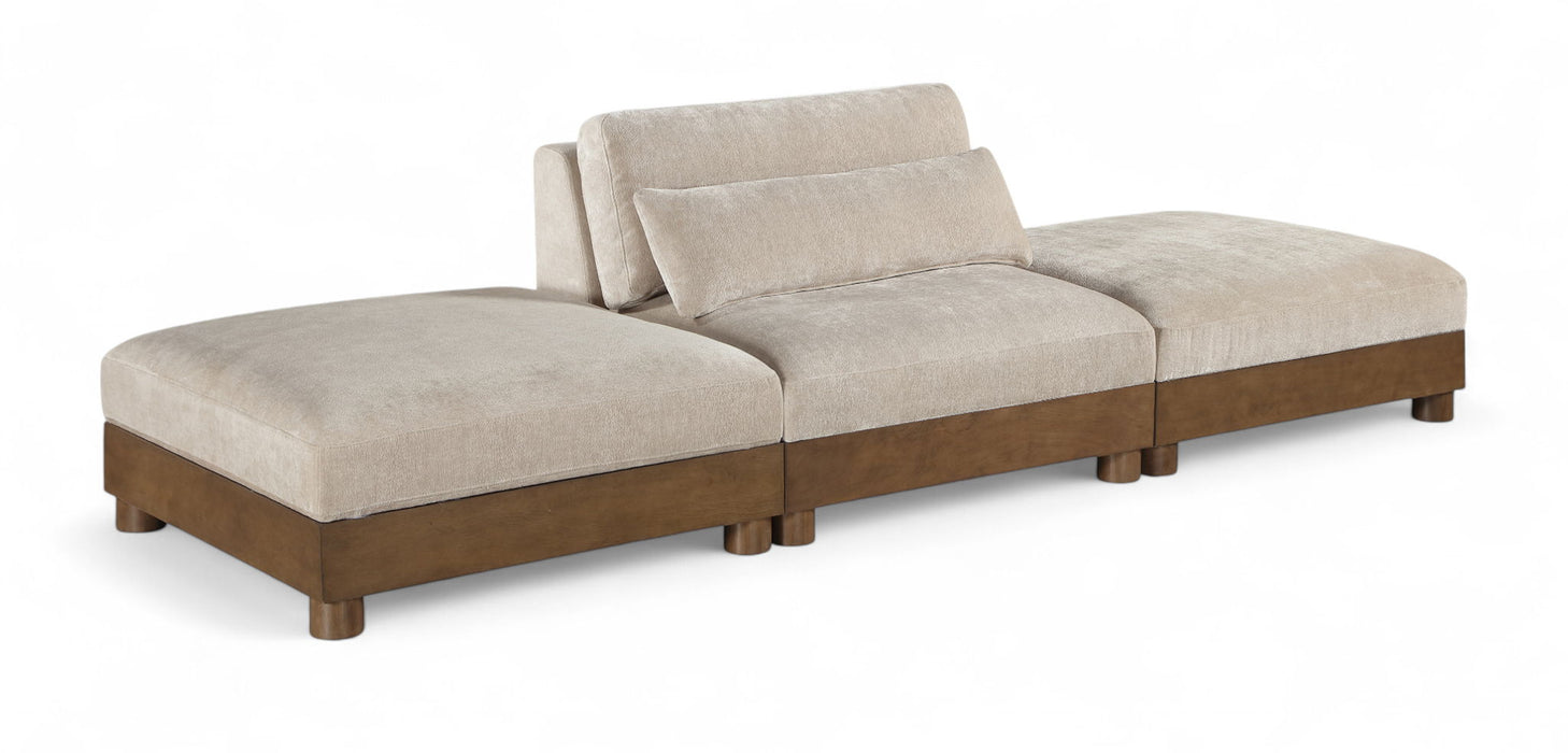 Turin - Chenille Fabric Upholstered Modular Sectional - Taupe - Simple Home Plus
