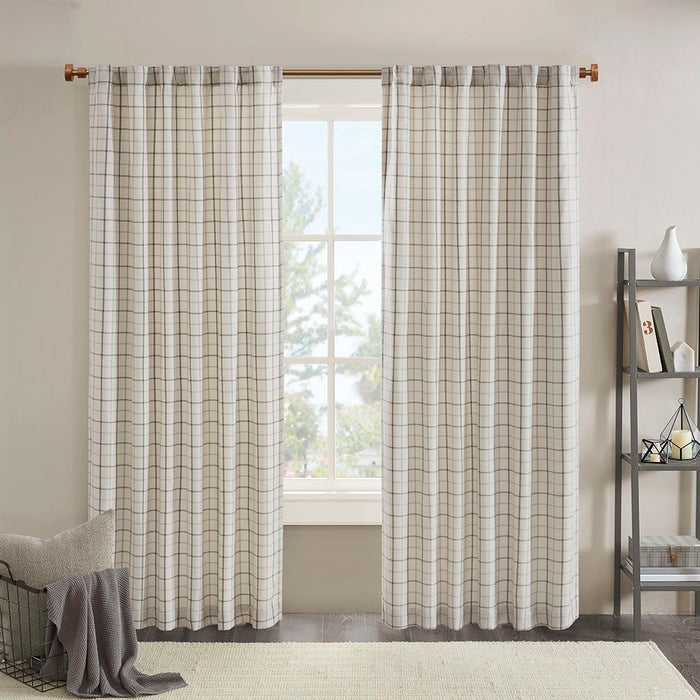 Anaheim - 95" Plaid Tab Top Panel - Natural - Simple Home Plus