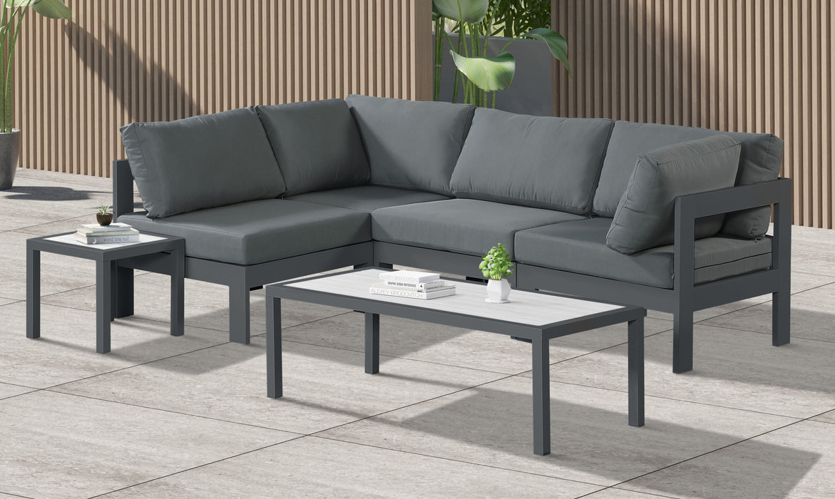 Nizuc - Outdoor Patio 4 Piece Modular Sectional With Gray Frame - Simple Home Plus