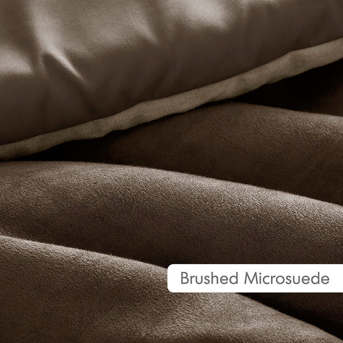 Boulder Stripe - King/California King Pieced Comforter Set - Brown - Simple Home Plus