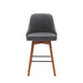 Sicily - Swivel Walnut Wood Faux Leather Stool - Simple Home Plus