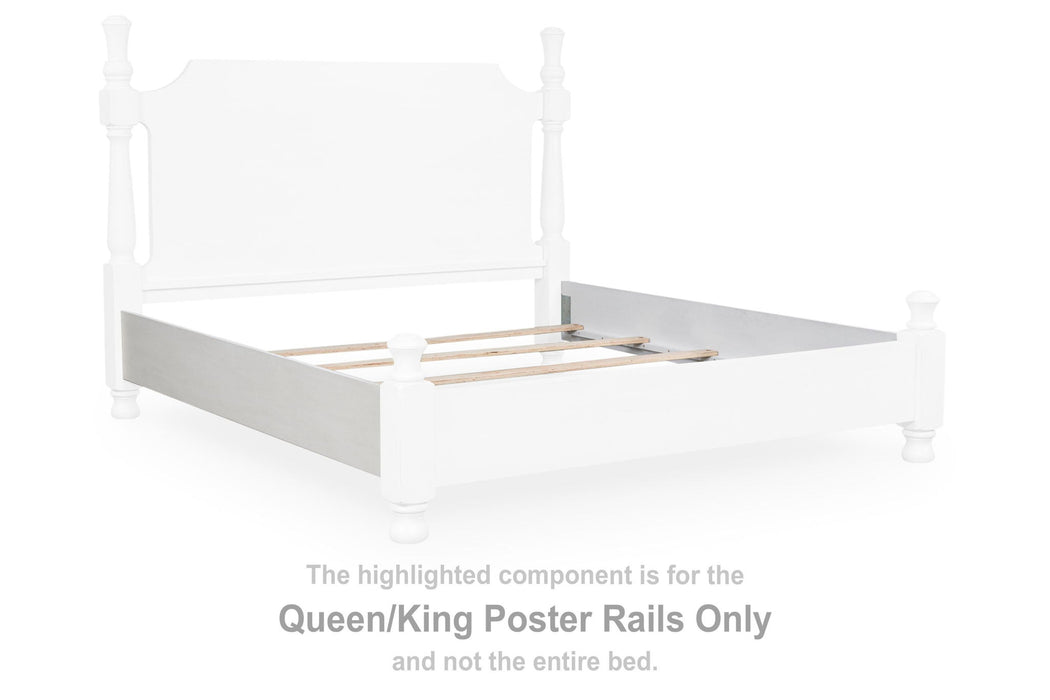 Rowlenstown - Queen/King Poster Rails - Antique White - Simple Home Plus