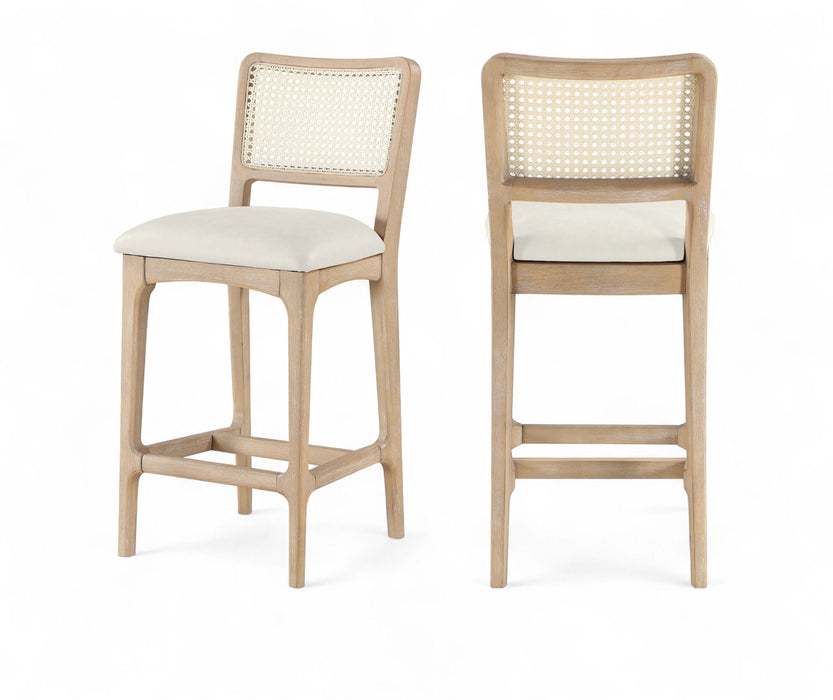 Atrium - Counter Stool With Brushed Natural Base (Set of 2) - Simple Home Plus