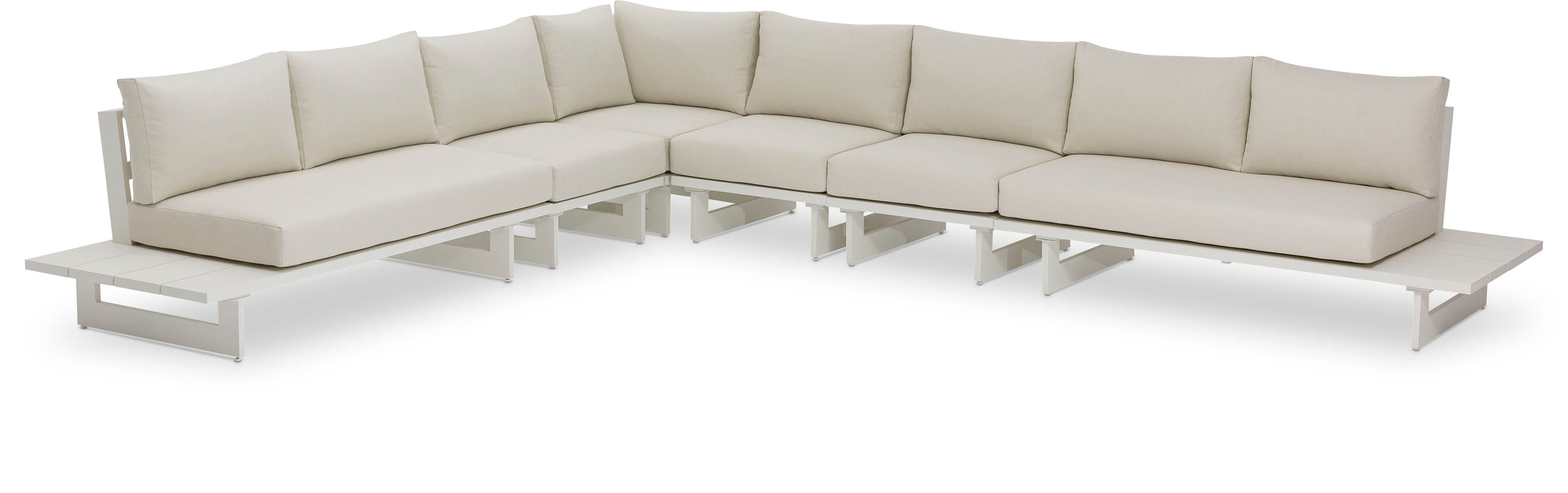 Maldives - 6 Piece Water Resistant Outdoor Patio Modular Sectional With White Base - Simple Home Plus