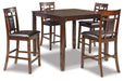 Bennox - DRM Counter Table Set (Set of 5) - Brown - Simple Home Plus