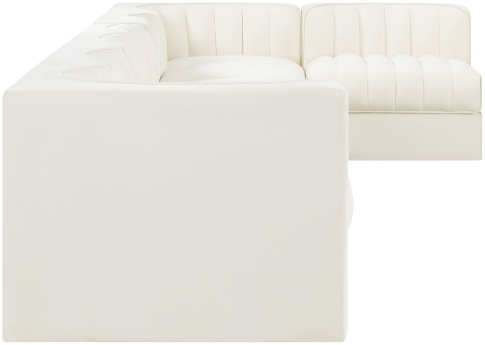 Rummi - Velvet Performance Fabric Upholstered 7 Piece Modular Sectional, L-Shaped (Right) - Simple Home Plus