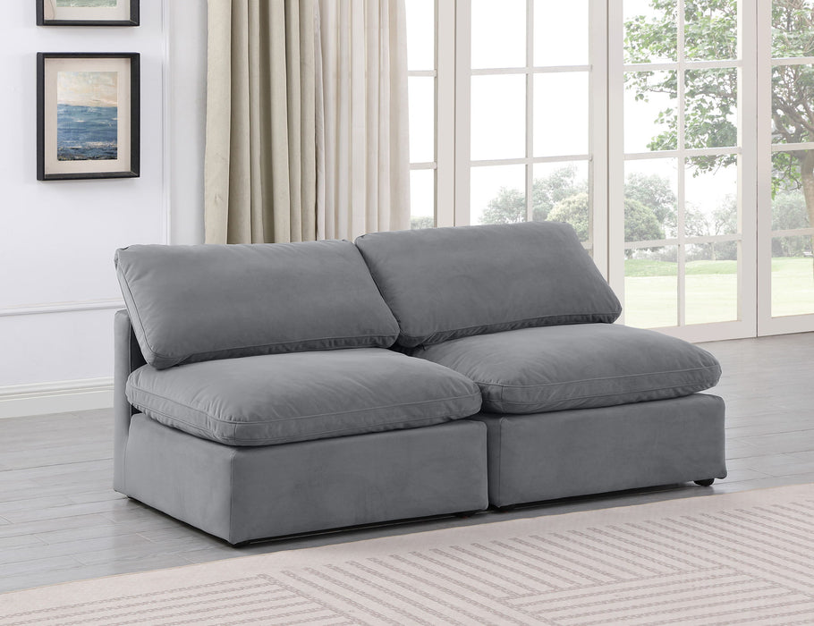 Indulge - Velvet 2 Seat Modular Armless Sofa