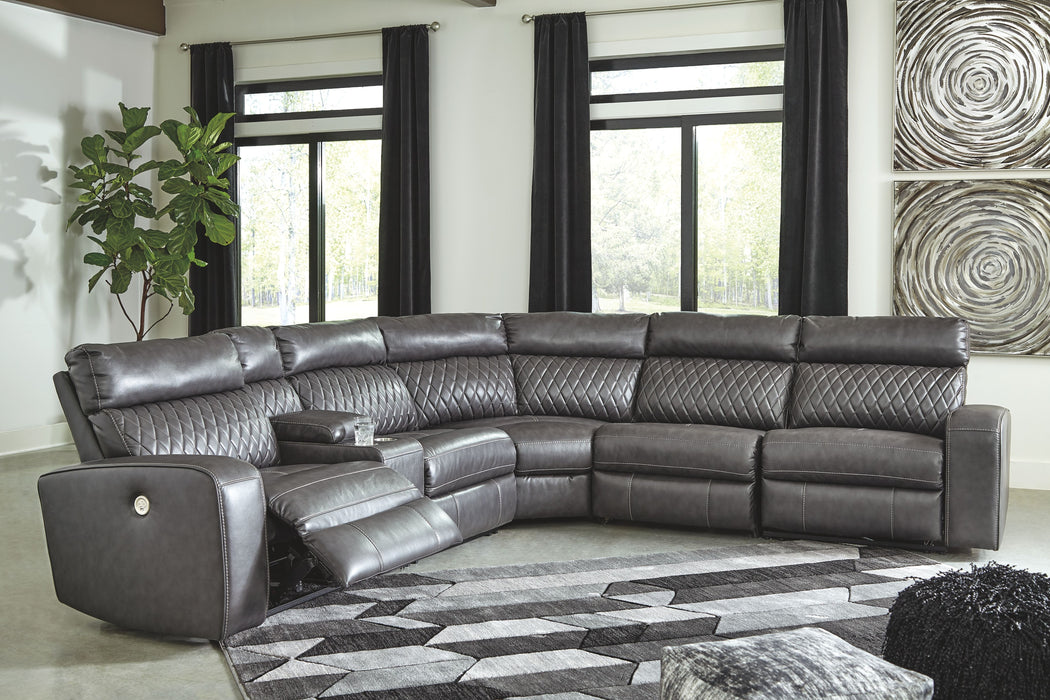 Samperstone - Power Reclining Sectional - Simple Home Plus