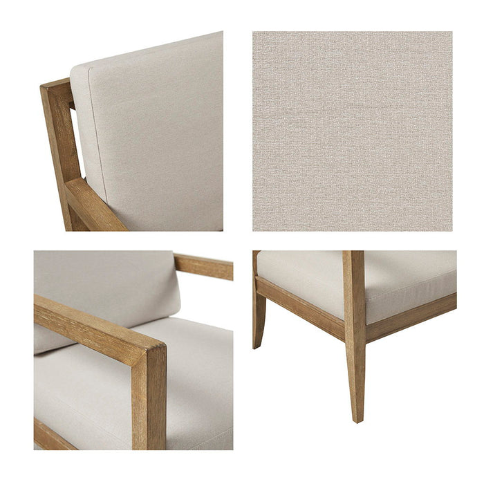 Tage - Upholstered Accent Armchair - Ivory - Simple Home Plus