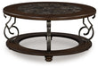 Frallyn - Dark Brown - Round Cocktail Table - Simple Home Plus