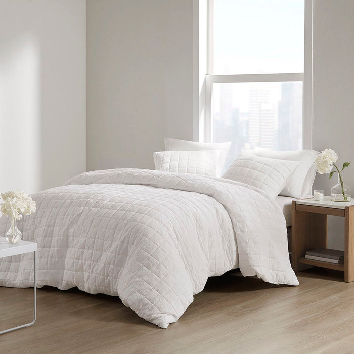 Cocoon - King 3 Piece Quilt Top Duvet Cover Mini Set - White - Simple Home Plus