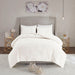 Veronica - King 3 Piece Tufted Floral Duvet Cover Set - Off White - Simple Home Plus