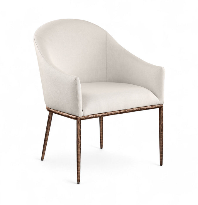 Ferro - Upholstered Dining Arm Chair With Brushed Bronze Legs - Simple Home Plus