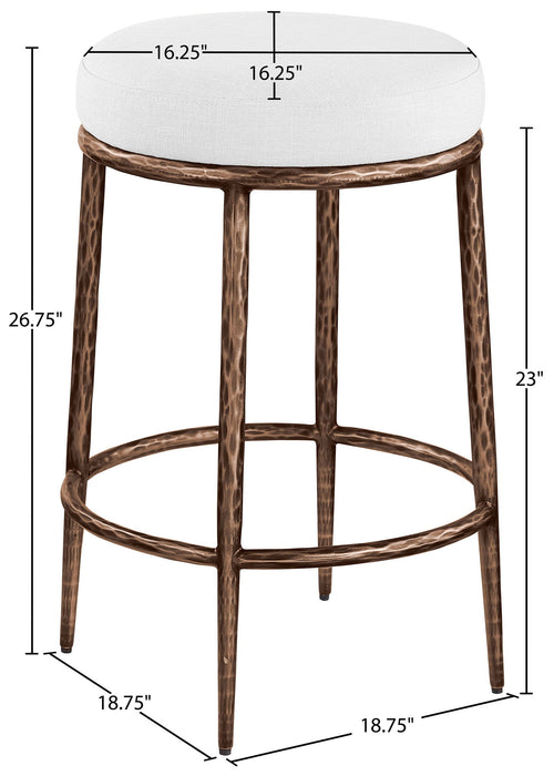 Ferro - Upholstered Backless Counter Stool With Brushed Bronze Base - Simple Home Plus