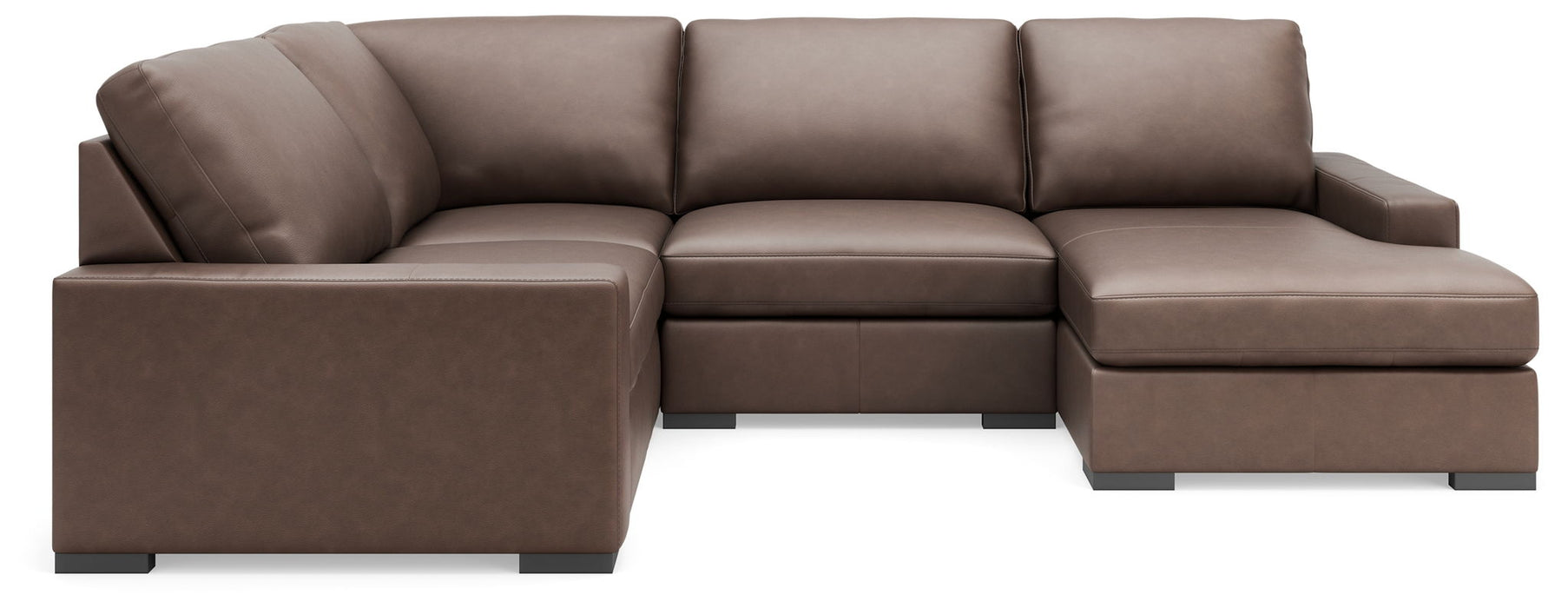 Calden - 4-Piece Sectional With RAF Corner Chaise - Chocolate - Simple Home Plus