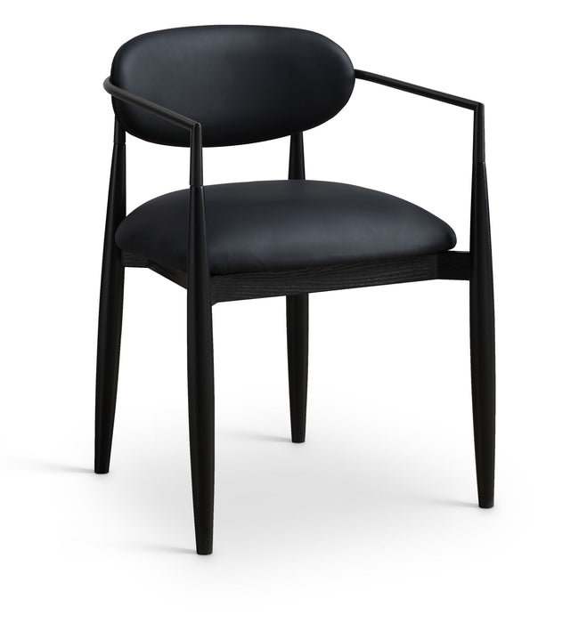 Riccio - Faux Leather Dining Arm Chair (Set of 2) - Black Frame - Simple Home Plus