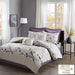 Holly - King 8 Piece Comforter Set - Purple - Simple Home Plus