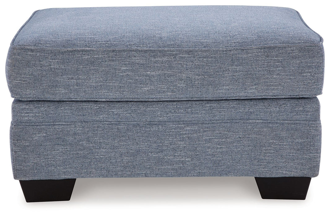 Carissa Manor - Denim - Ottoman - Simple Home Plus
