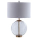 Kenny - Drum Shade Clear Glass Table Lamp - Brass - Simple Home Plus