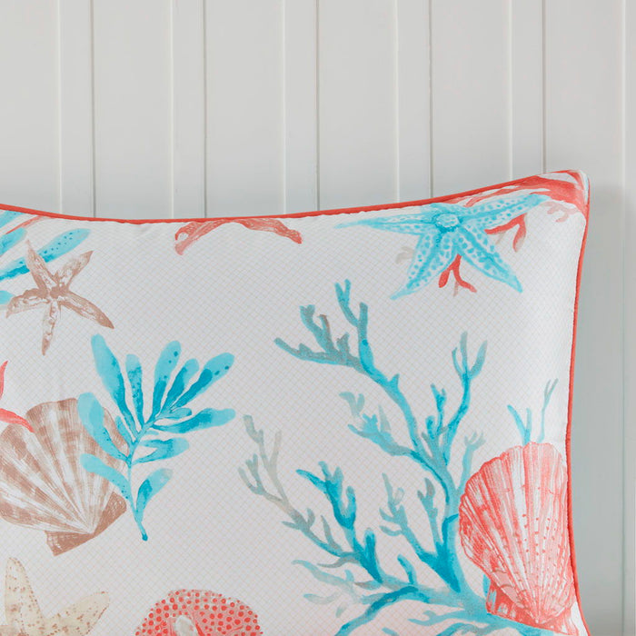Pebble Beach - 6 Piece Duvet Cover Set - Coral - Simple Home Plus