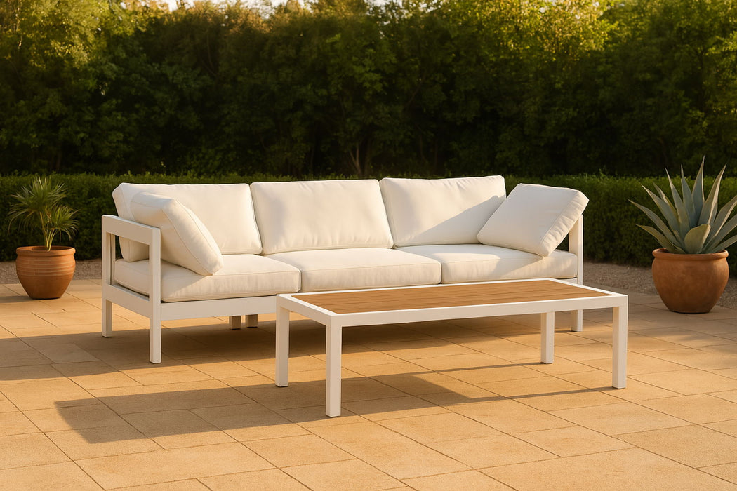 Nizuc - Outdoor Patio 3 Seat Modular Sofa With White Frame - Simple Home Plus