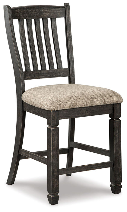 Tyler Creek - Black / Grayish Brown - Upholstered Barstool (Set of 2) - Simple Home Plus